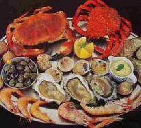 dungeness crab, blue crab, jumbo crab, jumbo shrimp, pigs lip, hot potatos, corn, turkey necks